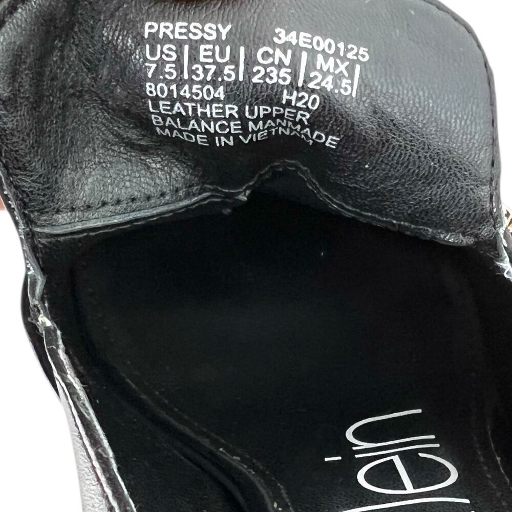 CALVIN KLEIN Pressy Platform Moc Leather Pumps 3" Heel in Black W's Size 7.5M - Picture 14 of 14